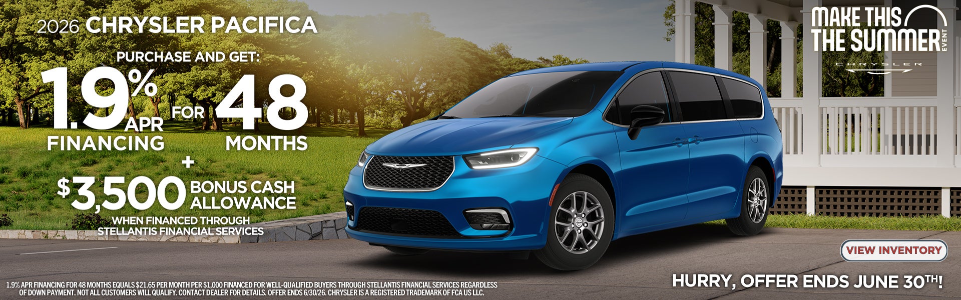 1.9% for 48 months on a 2026 Chrysler Pacifica