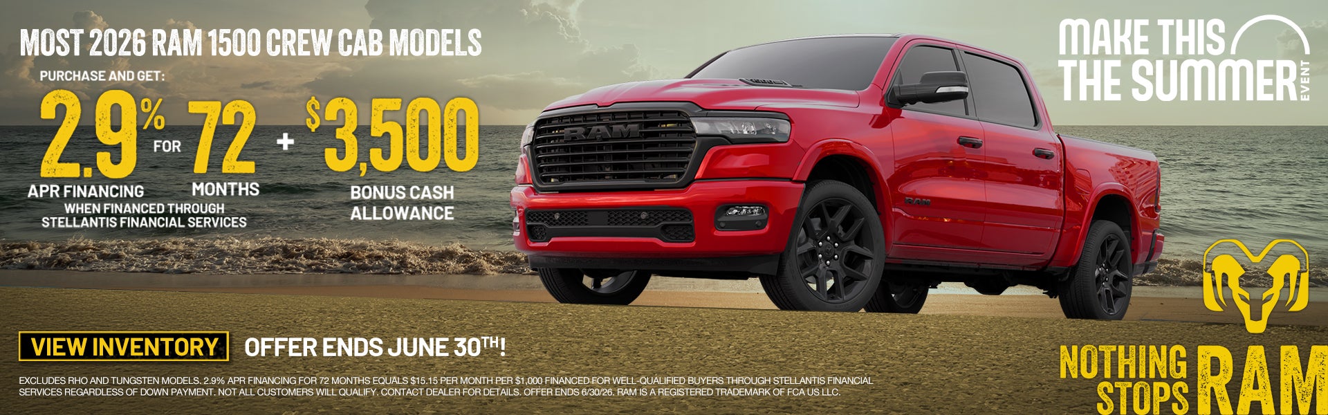 2.9% for 72 months on a 2026 RAM 1500